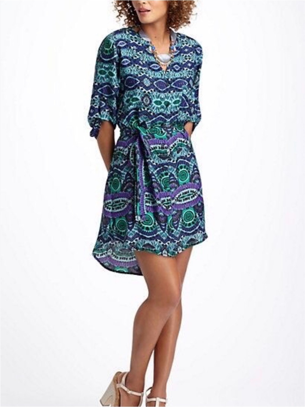 Maeve Ikat Frequencies Dress by Anthropologie